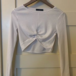 White Long-Sleeve Top